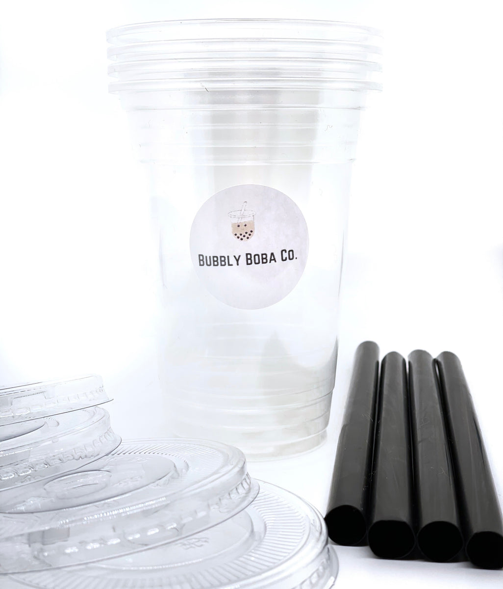 PP Plastic Q Cups, Bubble Tea, Cups & Straws