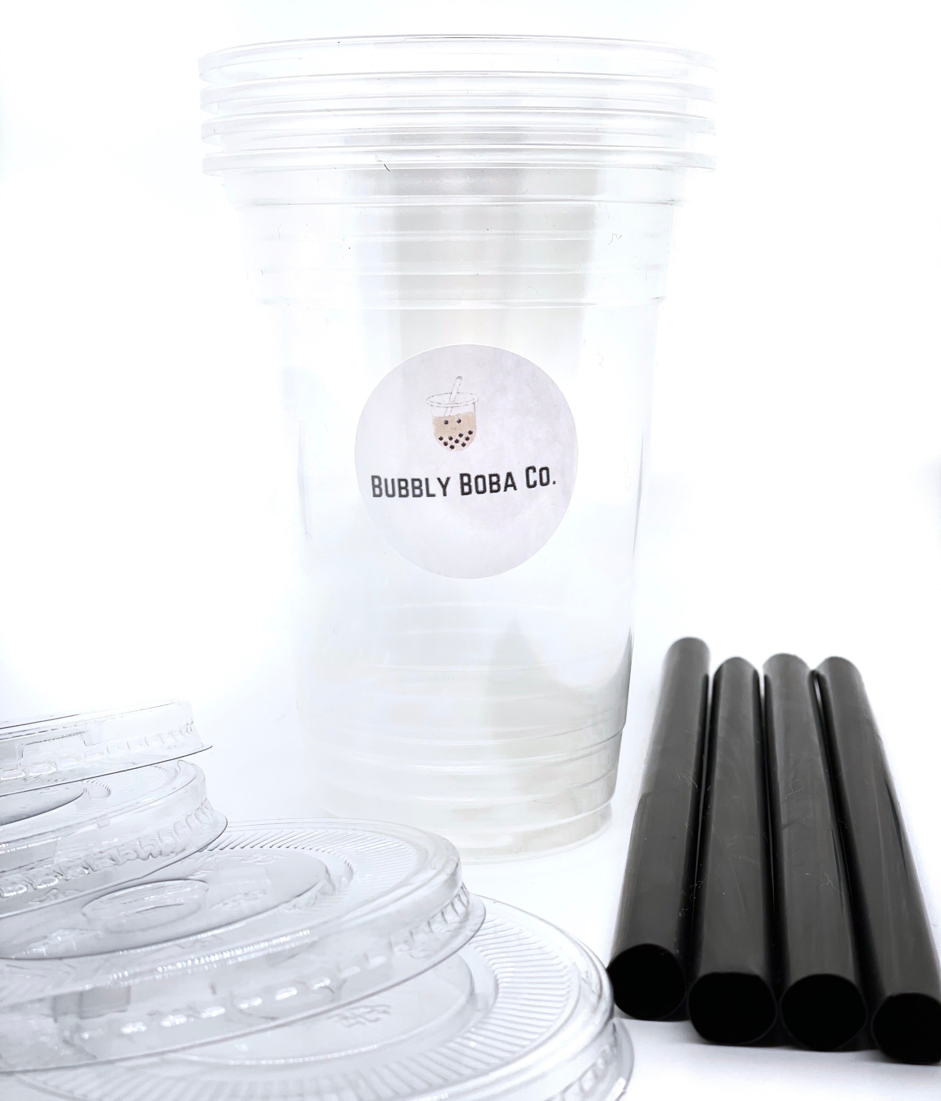 Reusable Glass Bubble Tea Jar- White Lid (w/ Straw) – Bubble Kitt